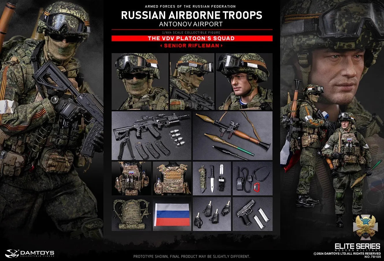 1-6 Scale Action Figure Set | Russian VDV Airborne Troops | Full Accessory Pack