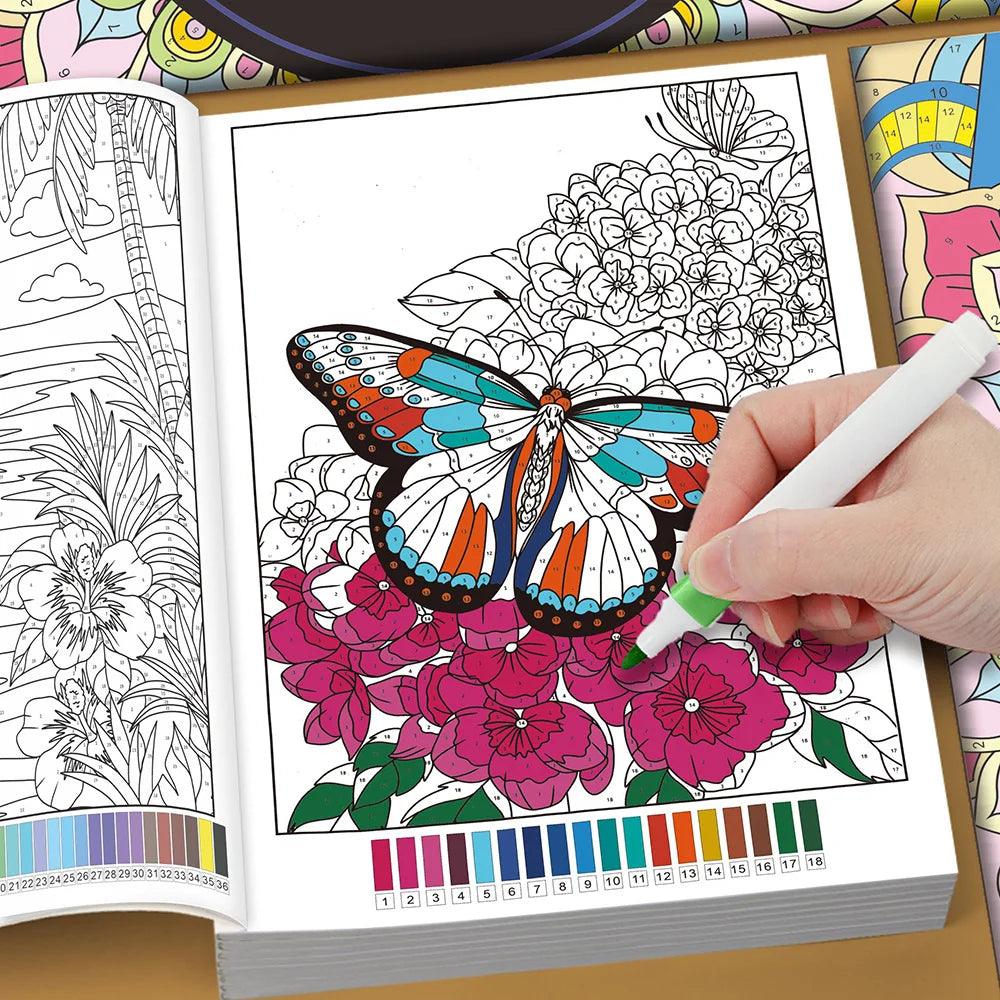 Adult Coloring Book | Color By Number | Toylandeu™