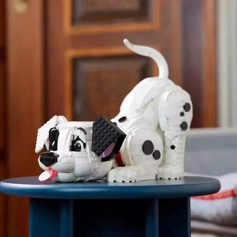 MOC White Puppy Model | Plastic Display Ornament | One Size