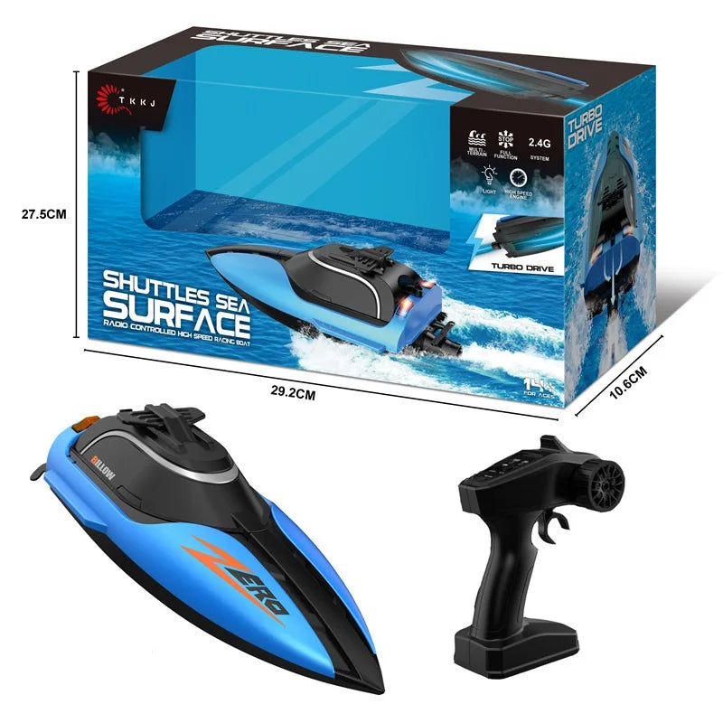 RC High-Speed Waterproof RC Racing Boat - 25Km/h Remote Control Speedboat with Water Cooling System for Kids