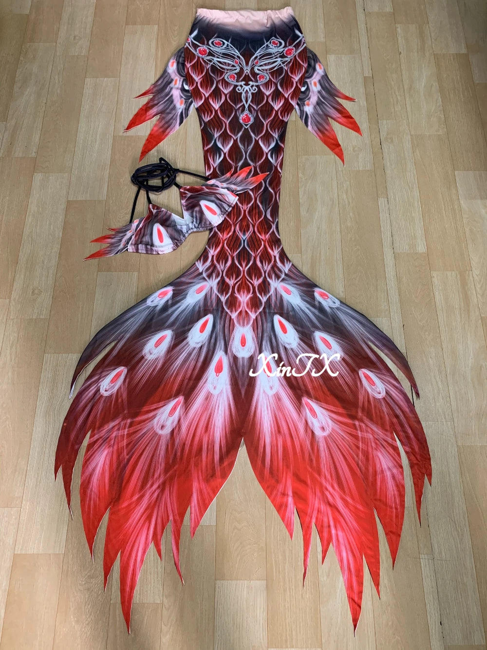 Mermaid Tail Bikini Set | Butterfly Peacock | Polyester Elastane | Custom Size