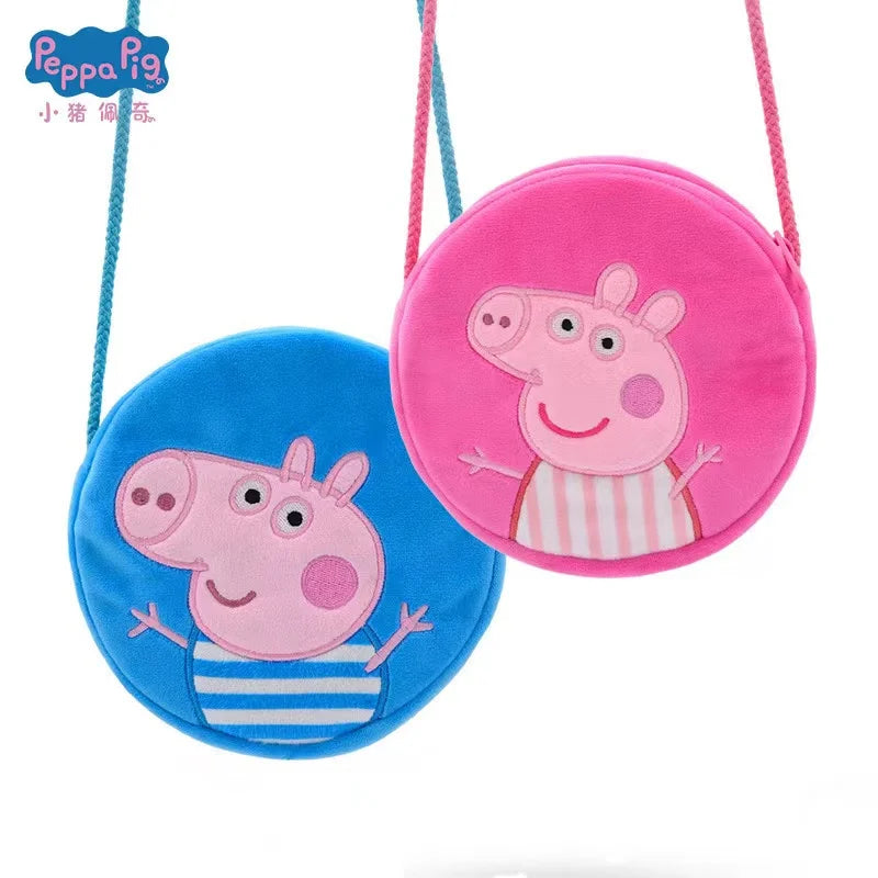 Kawaii Peppa Pig Plush Backpack with George Coin Purse for Kids