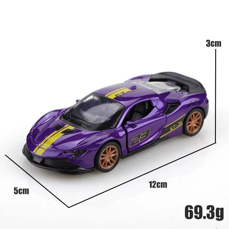 SF90 Alloy Diecast Pullback Racing Car Racetrack Colors - ToylandEU