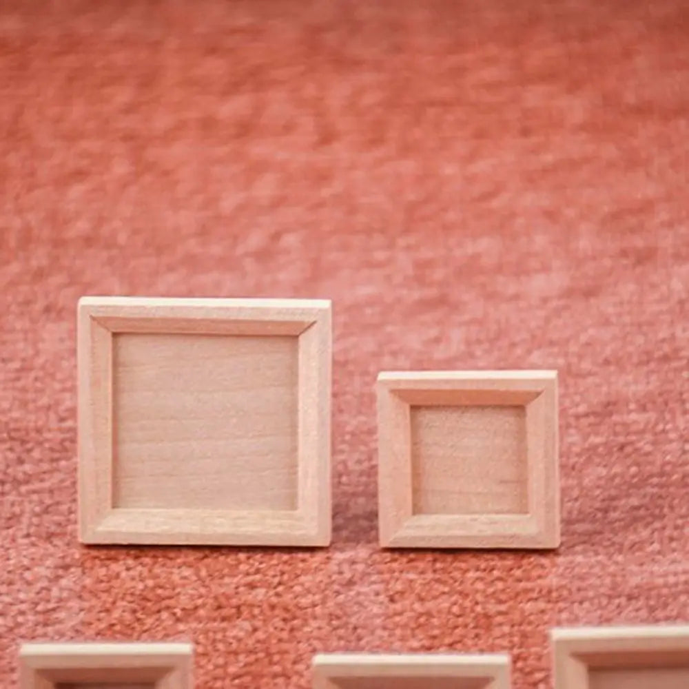 Miniature Wood Photo Frame | 1/12 Scale | Dollhouse Display | 2 Piece Set