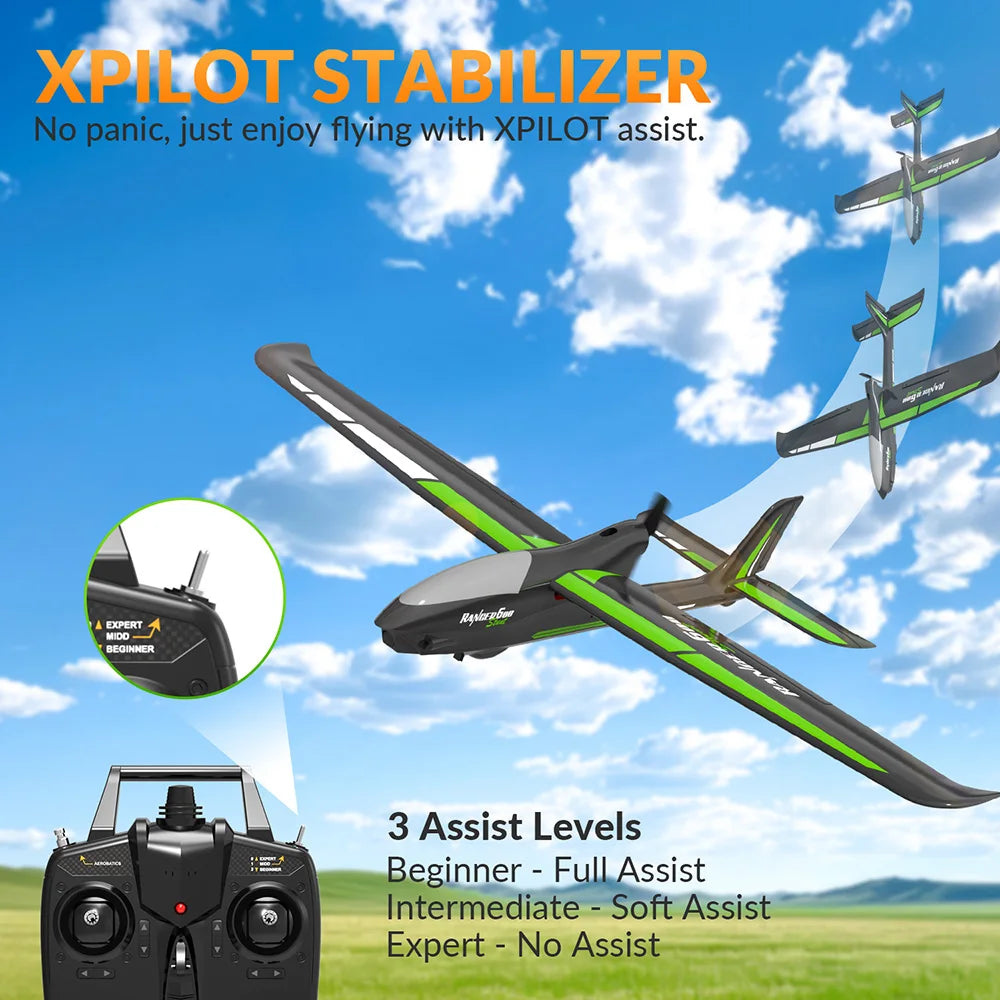 RC Volantex RC 76102SR Ranger 600 EPP 2.4GHz 4CH RC Glider with 6-Axis Gyro and XPilot Stabilization - Ready to Fly (RTF)