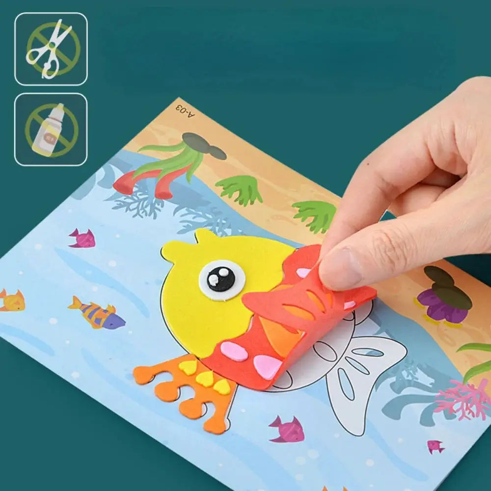 10Pcs 3D EVA Foam Sticker Puzzle Game DIY Cartoon Animal Craft Toys Kids Drawing Toy Learning Education Toys for Children Gifts - ToylandEU
