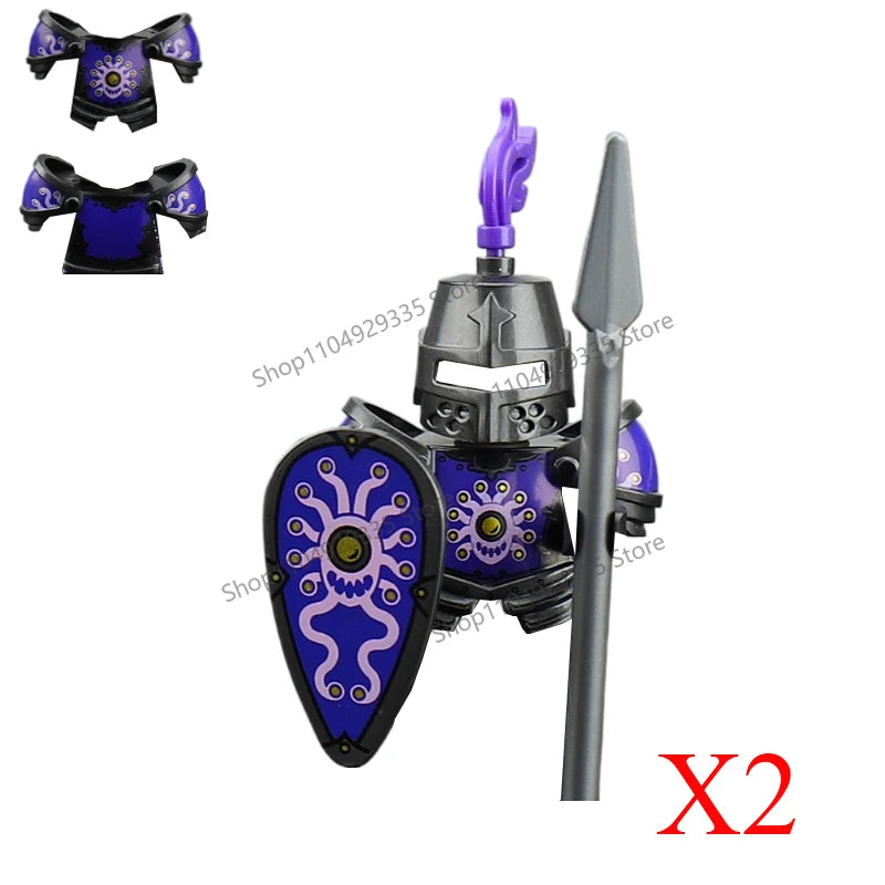 Micro Blocks | Medieval Knight Figures | Plastic Model Kit | Ages 14 Plus