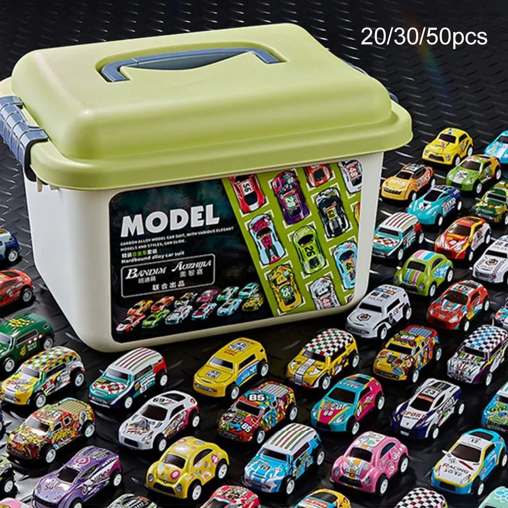 Alloy Mini Car Collection with Storage Box - Assorted Models for Boys 20/30/50 pcs - ToylandEU