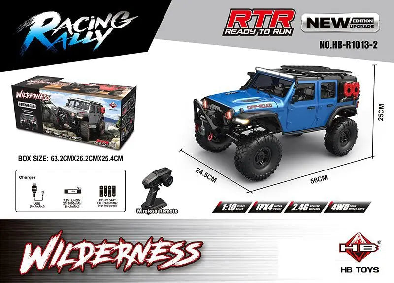 RC 1/10 Scale Remote Control Off-Road Rock Crawler Truck - 4WD RTR Climbing Vehicle with LED Lights and Lithium Battery