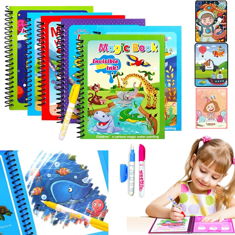 Magical Water Drawing Book for Sensory Education and Fun