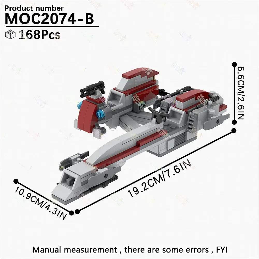 MOC Space Wars Movie Series Interplanetary Flying Motorcycle Combat Robot Airship Scout Building Blocks DIY Brick Kids Toy Gifts - ToylandEU