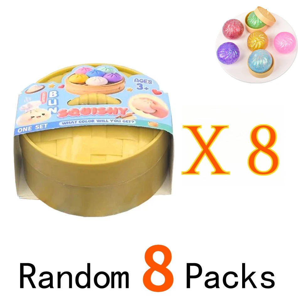 Glitter Dumpling Squishies | Blind Box 10 Colors | Stress Relief Fidget Toy