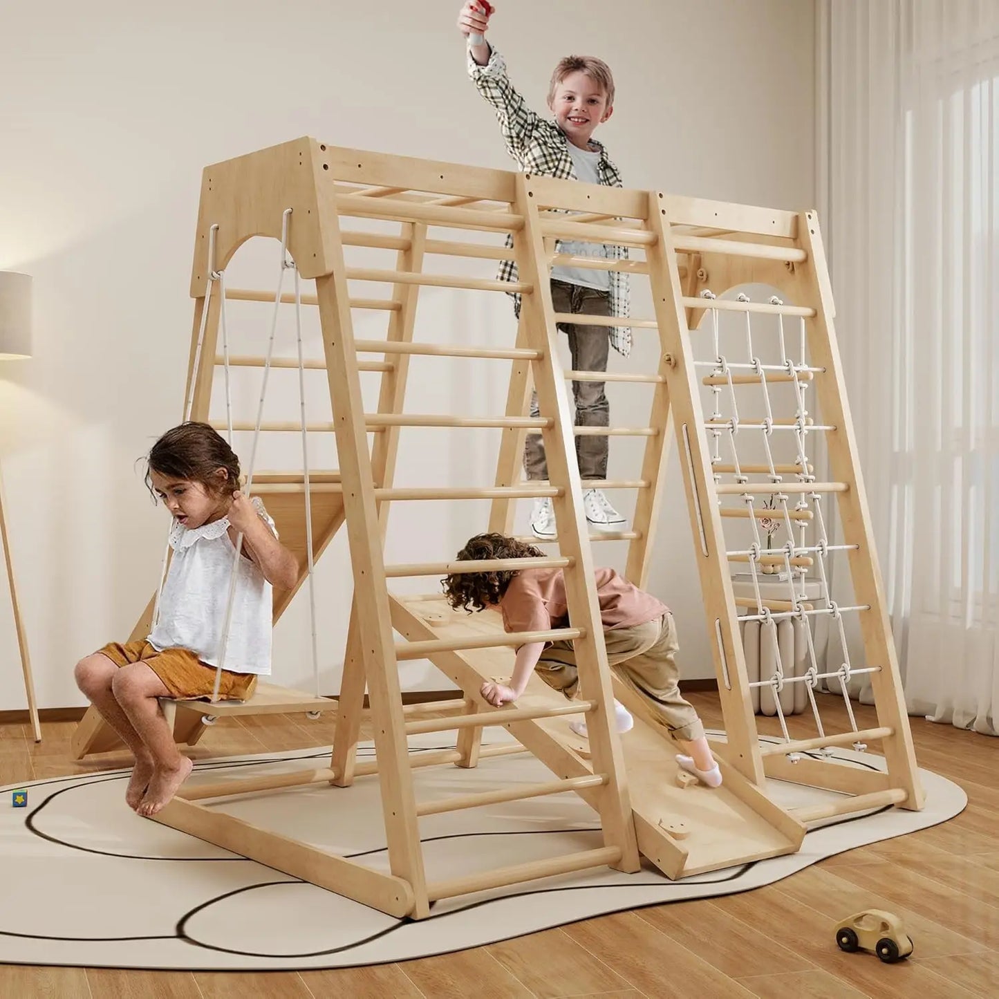Indoor Jungle Gym Montessori Climbing Playground For Toddlers