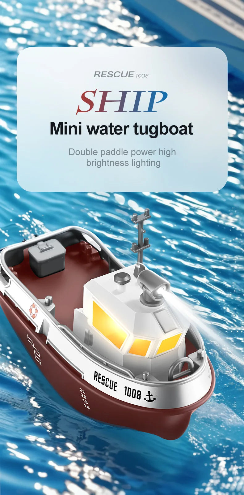 RC Remote-Controlled Electric Mini Boat for Kids – Rechargeable Water Toy Gift for Boys, Perfect for Christmas Surprises