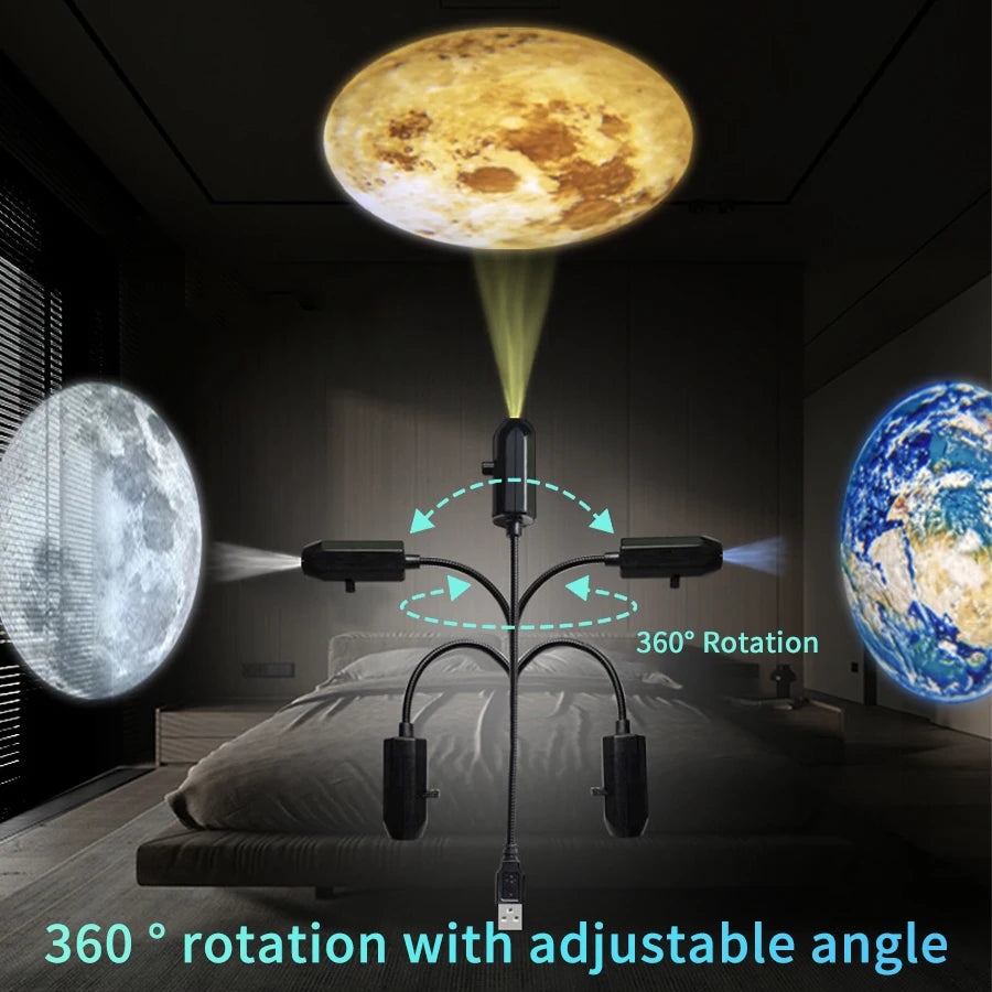 LED Projection Light | USB Powered | Moon Pumpkin Scenes | Indoor Party Decor