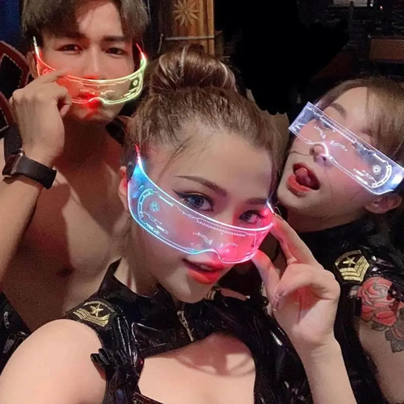 Fashion Luminous Decorative Glasses Neon Light Decoration LED Sunglasses For Nightclub DJ Dance Music Rave Costume Night - ToylandEU