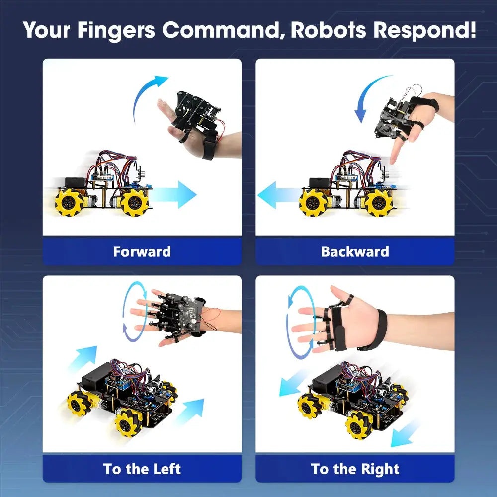 ACEBOTT Sensing Gloves Gesture Control Smart Car Motion-Sening Glove Robot Car kit for Arduino Kit - ToylandEU