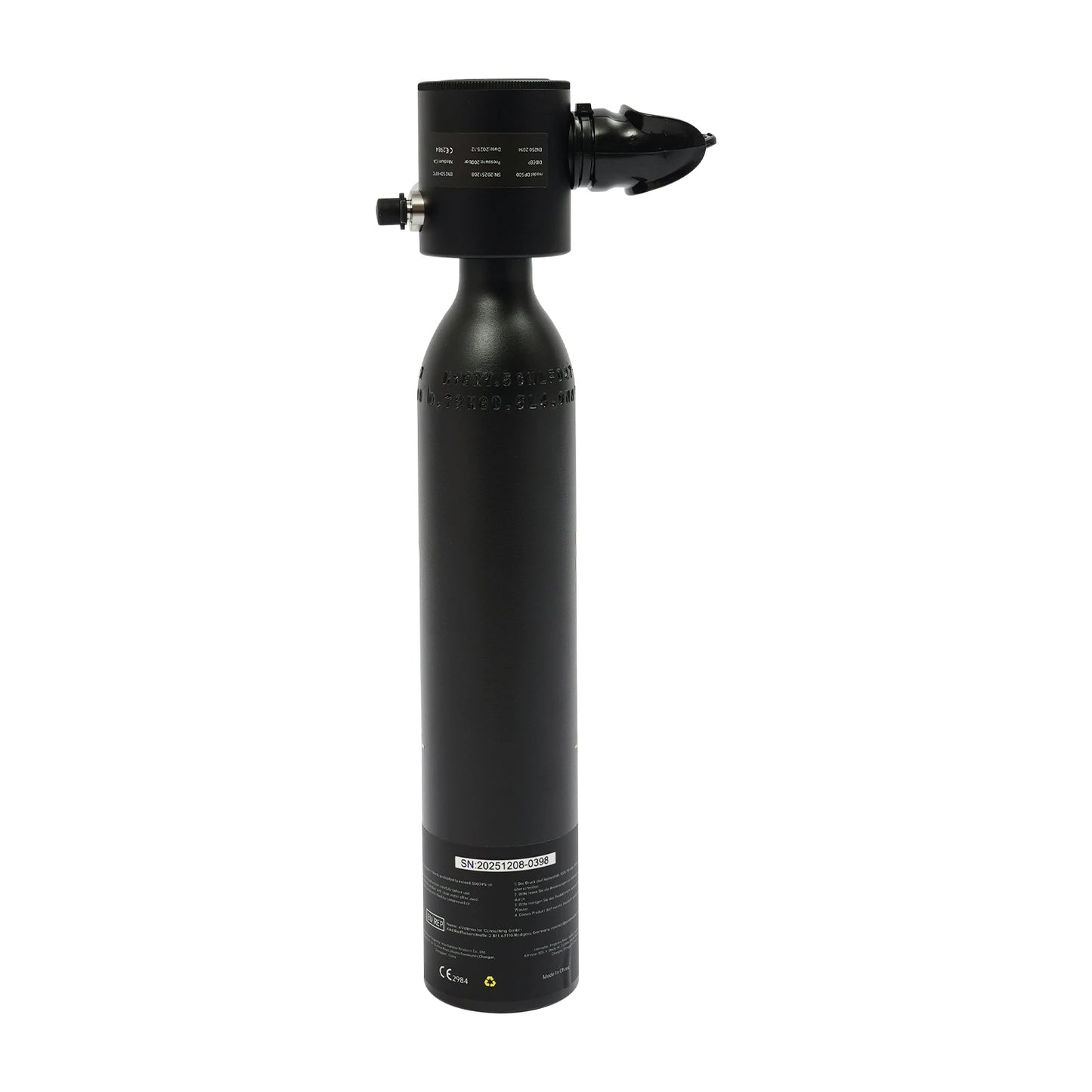 Scuba Tank Kit | 0.5L Capacity | Pressure Gauge, 6061 Aluminum