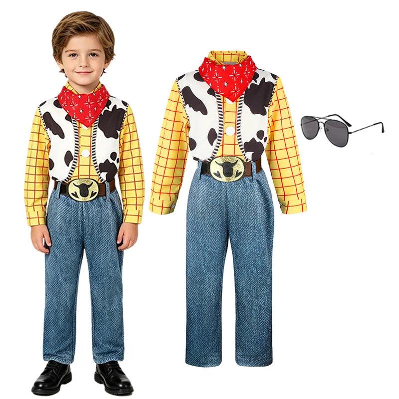 Boys Cowboy Costume | Yellow Plaid Shirt | Toylandeu™