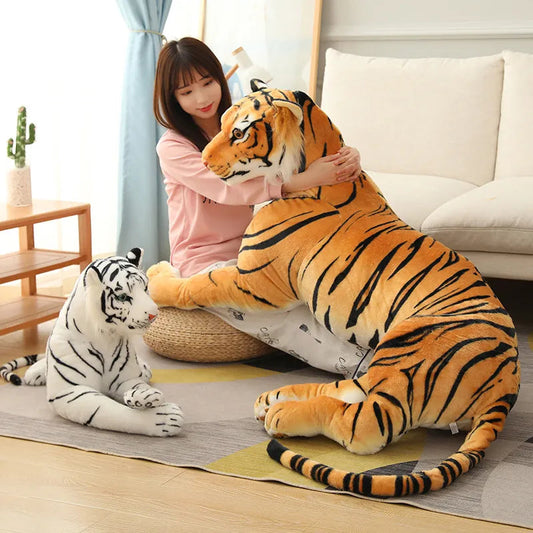 Giant Real Life Tiger Plush Toys Stuffed Soft Wild Animals Simulation - ToylandEU