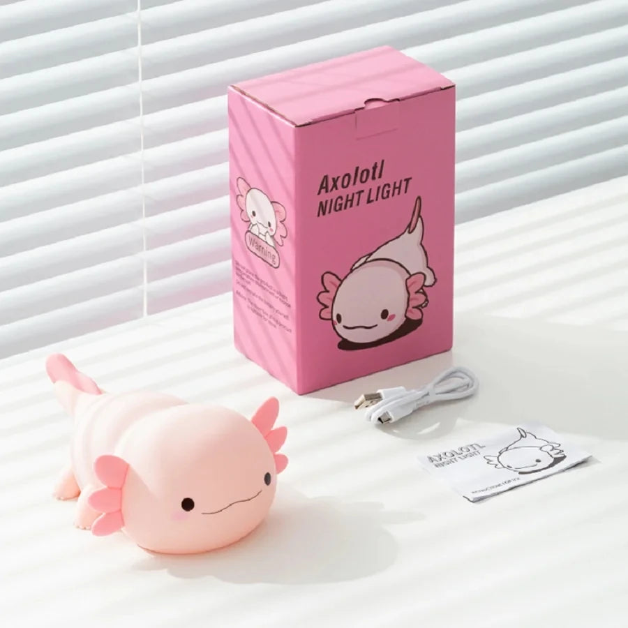 Axolotl Night Light | LED Touch Control | Battery Powered | Kids Bedroom Gift