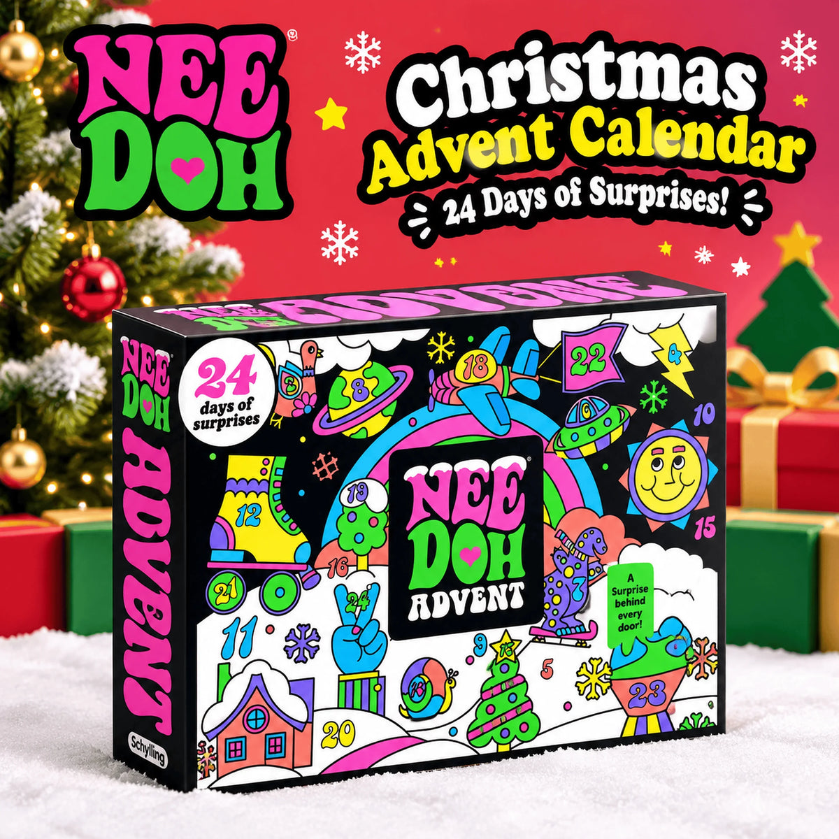 Advent Calendar | 24 Day Treasure Hunt Squishy Blind Box | Surprise Fidget Toys | Holiday Party Gift For Kids