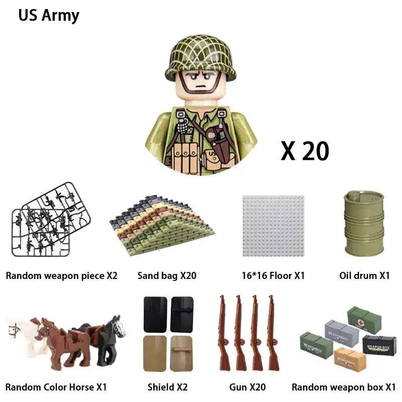 MOC World War II Military Building Blocks Soldier Set For Kids - ToylandEU