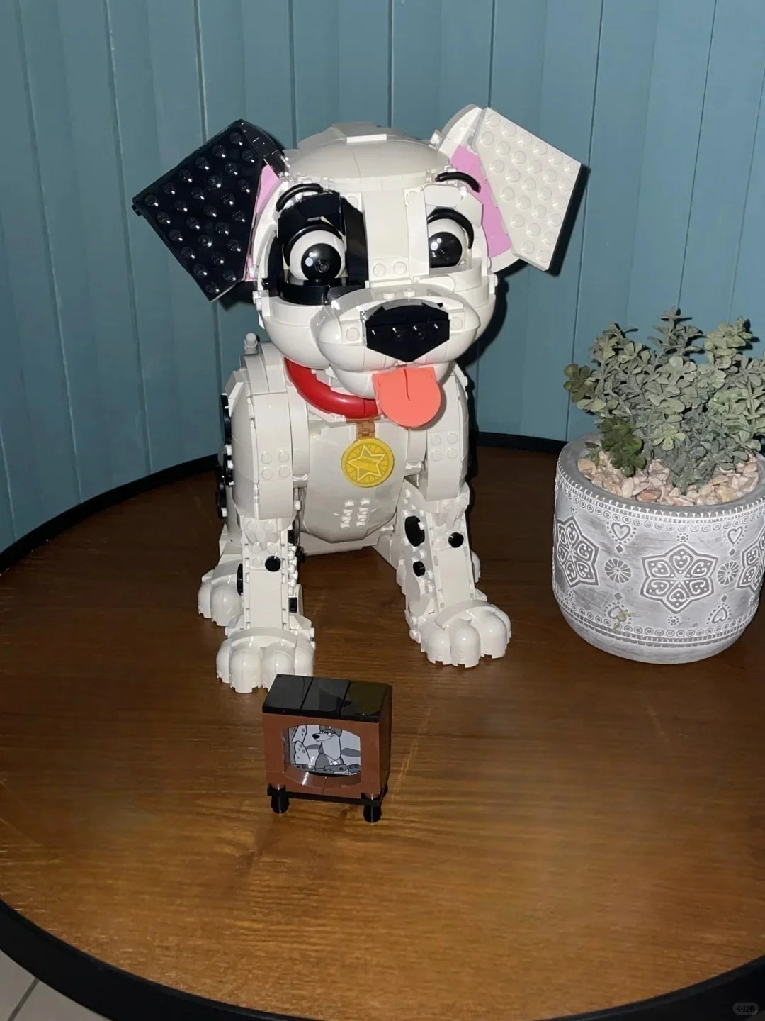 MOC White Puppy Model | Plastic Display Ornament | One Size