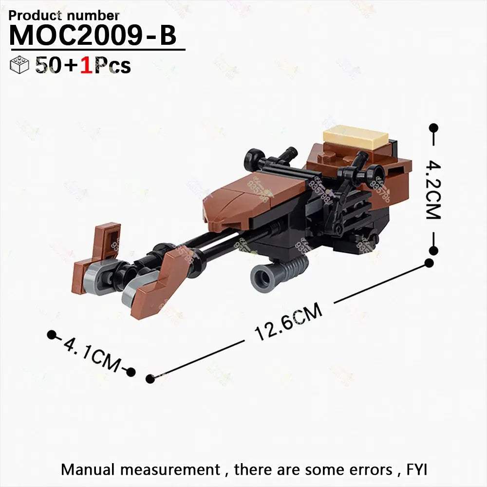 MOC Space Wars Movie Series Interplanetary Flying Motorcycle Combat Robot Airship Scout Building Blocks DIY Brick Kids Toy Gifts - ToylandEU