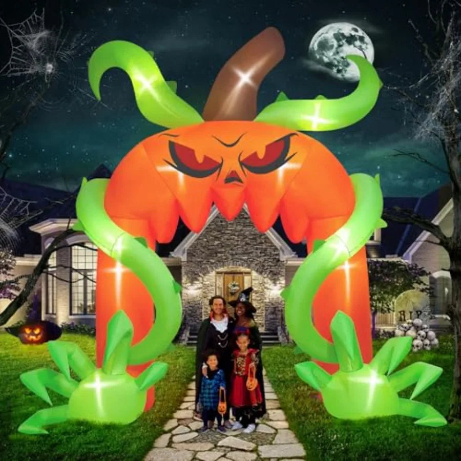Halloween Arch Inflatables | 12 Ft Tall | Giant Pumpkin | Outdoor Holiday Decor