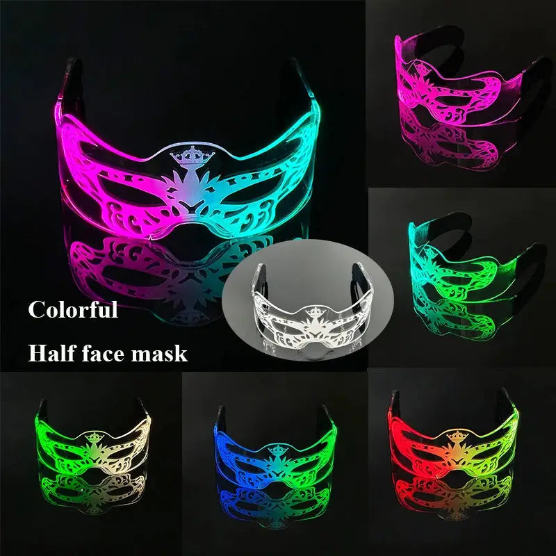 Fashion Luminous Decorative Glasses Neon Light Decoration LED Sunglasses For Nightclub DJ Dance Music Rave Costume Night - ToylandEU