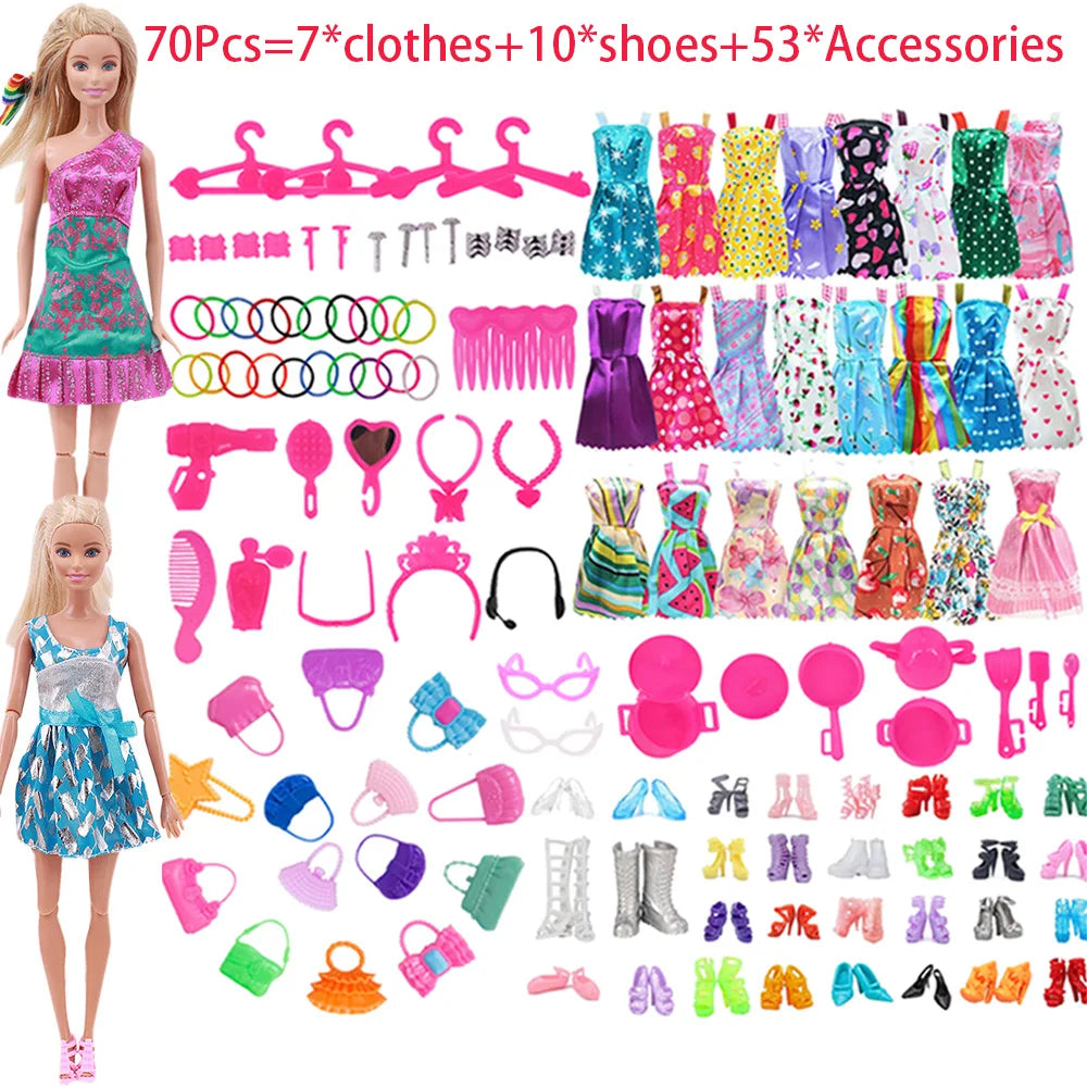 Complete 30cm Doll Accessories Set With Clothes Shoes Jewelry