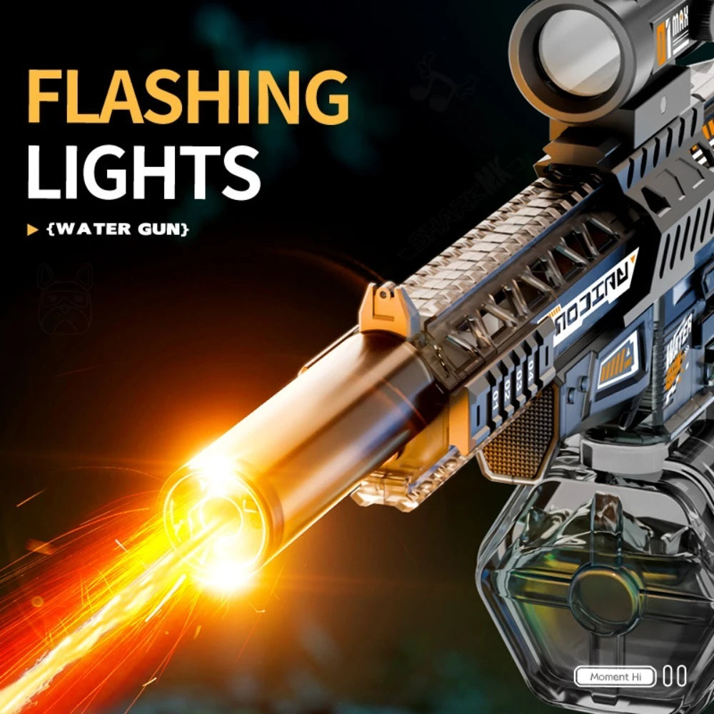 Electric Water Gun | High-Pressure Blaster | LED Light | Beach Water Fight