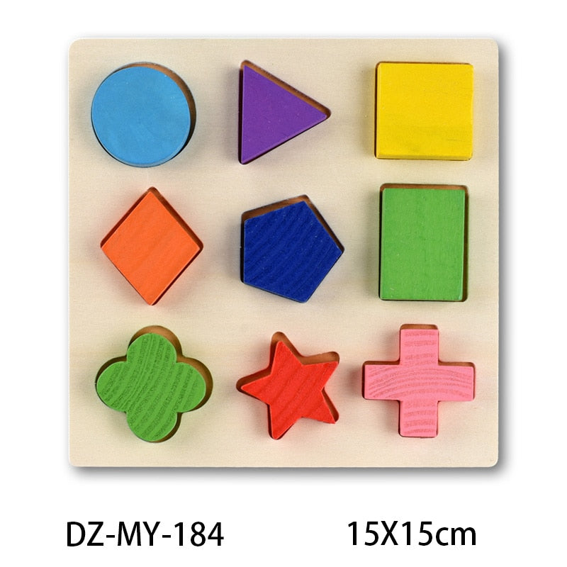Colorful Wooden Alphabet and Number 3D Puzzle Toy for Kids