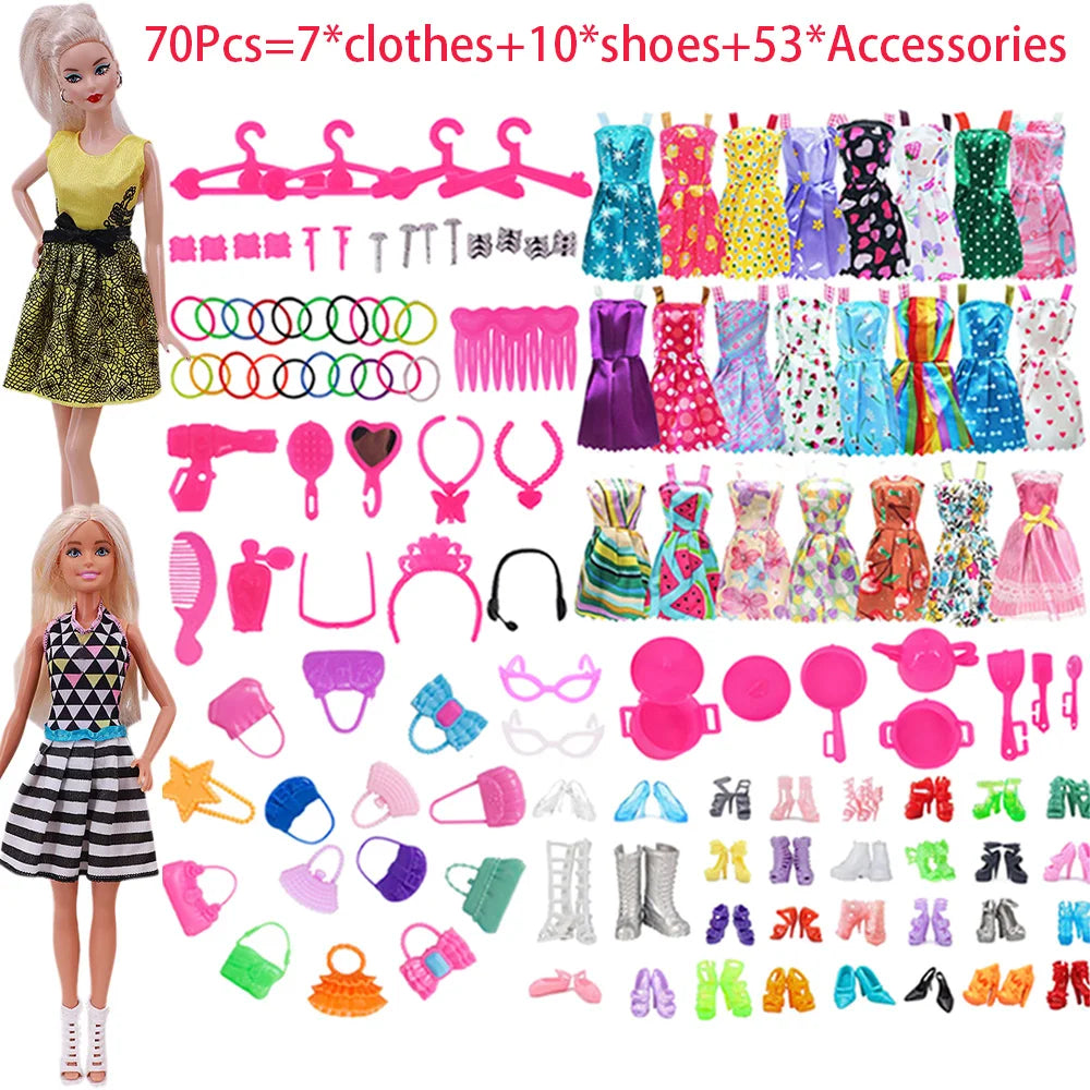 Complete 30cm Doll Accessories Set With Clothes Shoes Jewelry