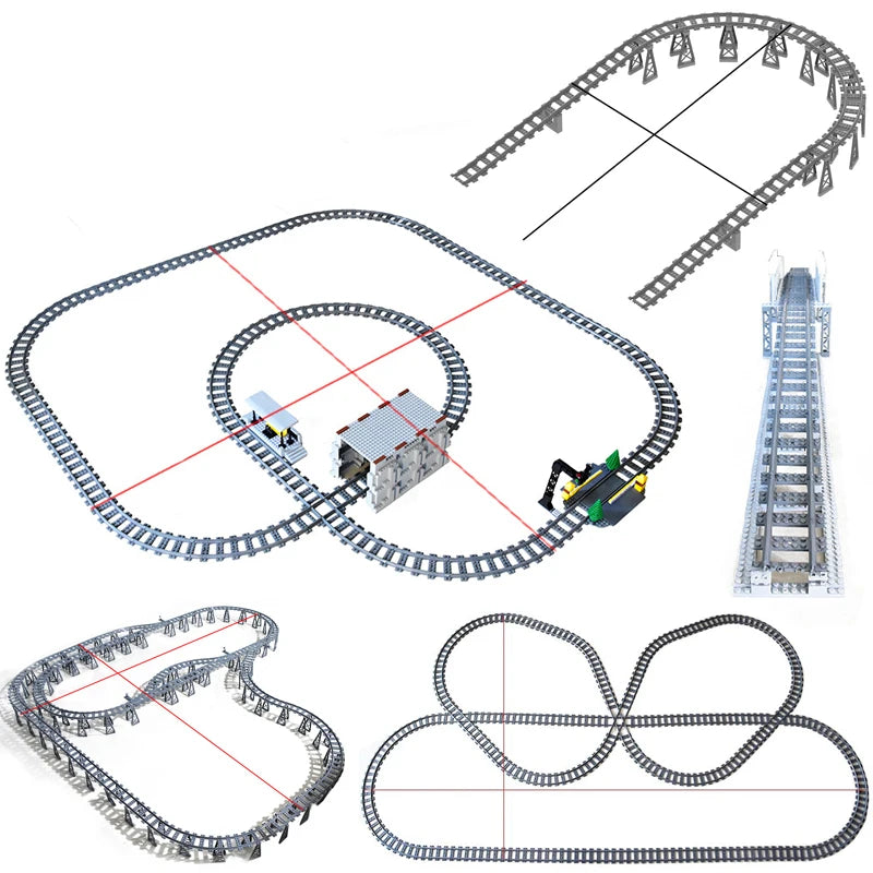 Train Track Building Blocks | Compatible With LEGO | Bridge Cross Track | Cross Track Set