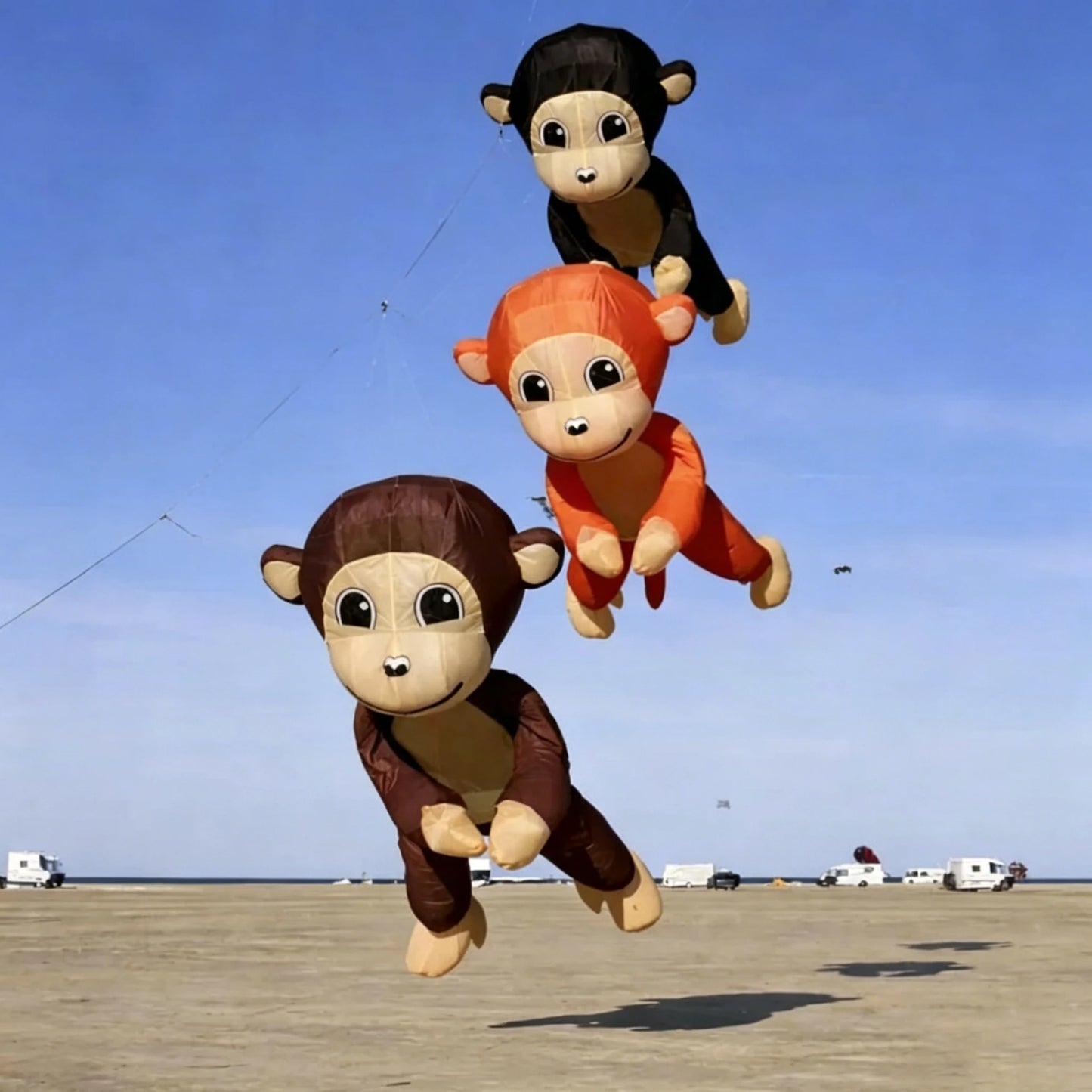 Kite | 3.5m Cheering Monkey Design | Premium Ripstop Nylon