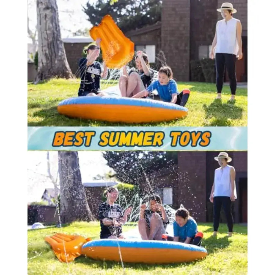 Slip and Water Slide 32FT Lawn Slip n WaterSlide for Adults Backyard Summer Outdoor Water Toys with Sprinkler 2 Inflatable Body - ToylandEU