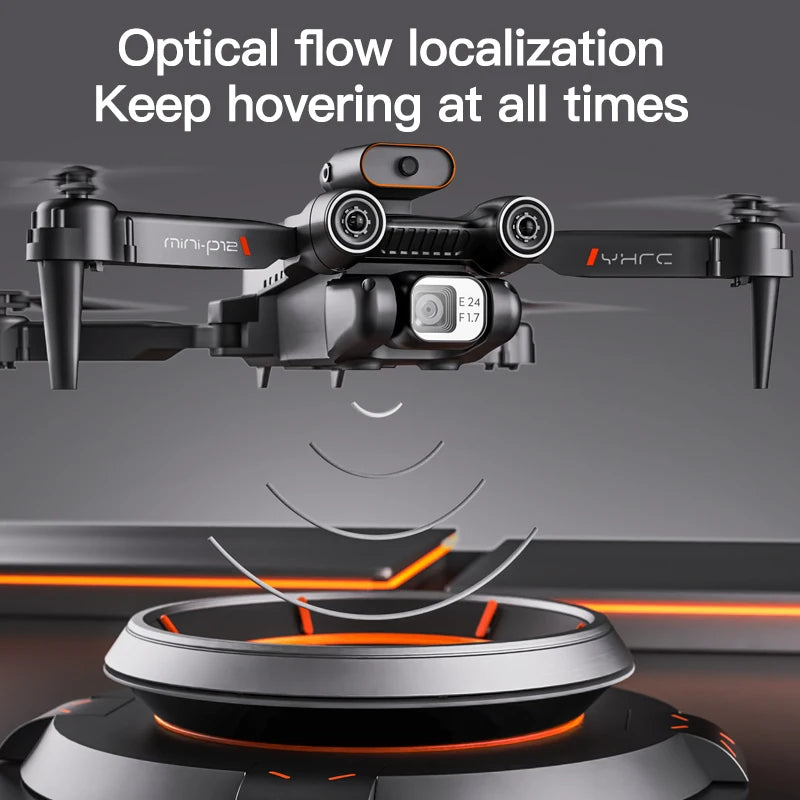 New P12 Mini Drone Obstacle Avoidance 4K 8K HD Camera Optical Flow - ToylandEU