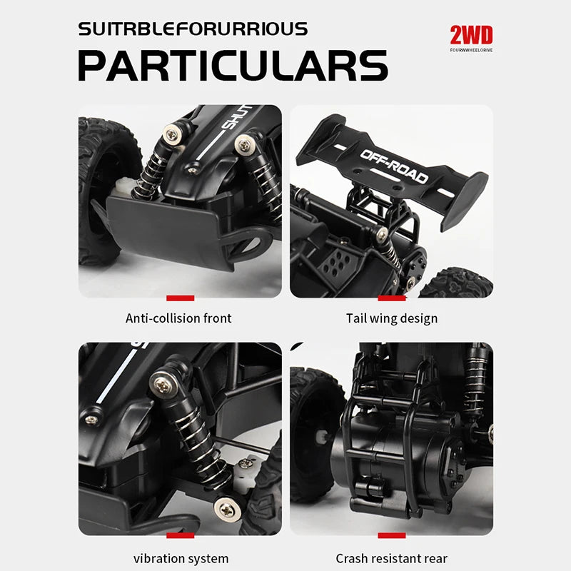 LED Lights RC Car 2WD Off Road Remote Control Vehicle