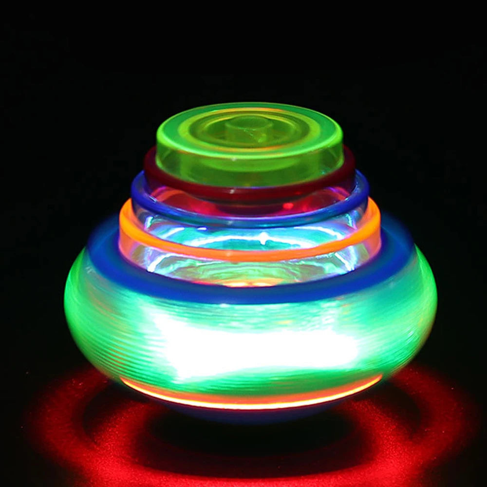 Colorful LED Music Spinning Gyro Toy for Kids - Light-Up Bagged Goodie Filler - ToylandEU