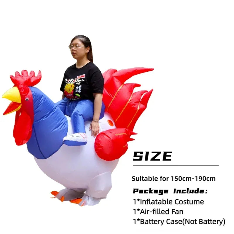 Inflatable Rooster Costume | Adult Unisex Fit | Halloween Party Wear