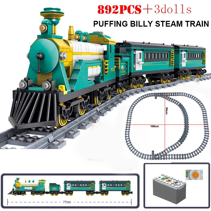 City Train Tracks Building Blocks Kit For Kids DIY Creativity
