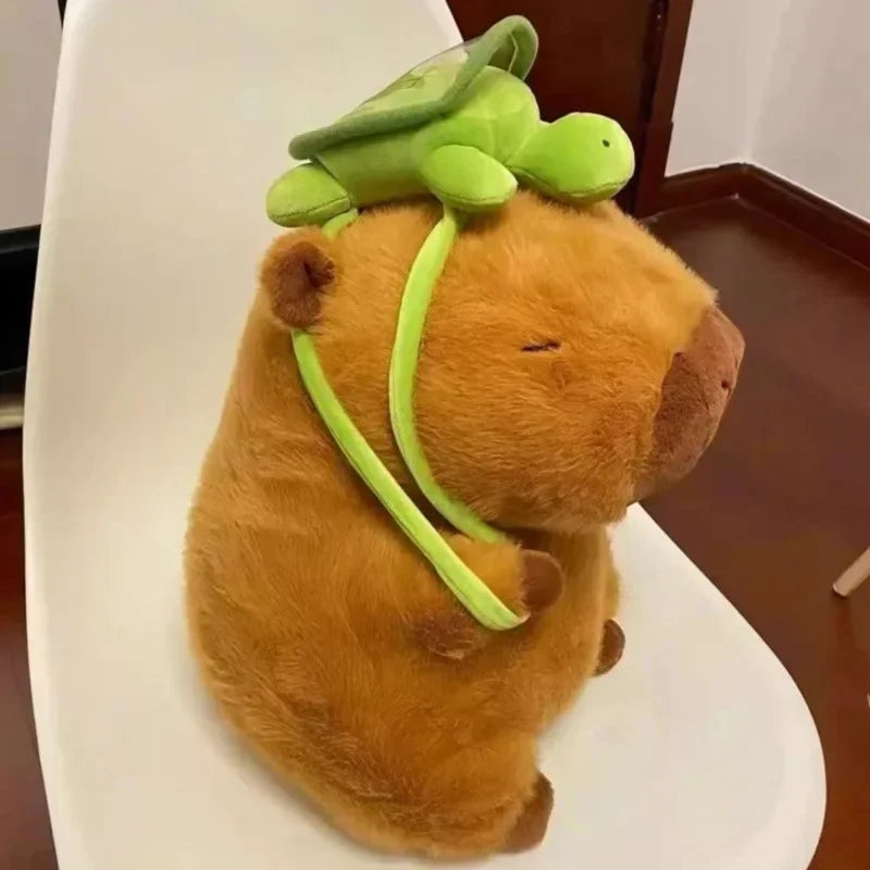 Capybara Plush With Turtle Backpack Simulation Capibara Anime Fluffty