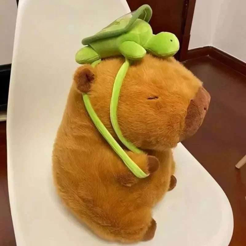 Capybara Plush With Turtle Backpack Simulation Capibara Anime Fluffty - ToylandEU