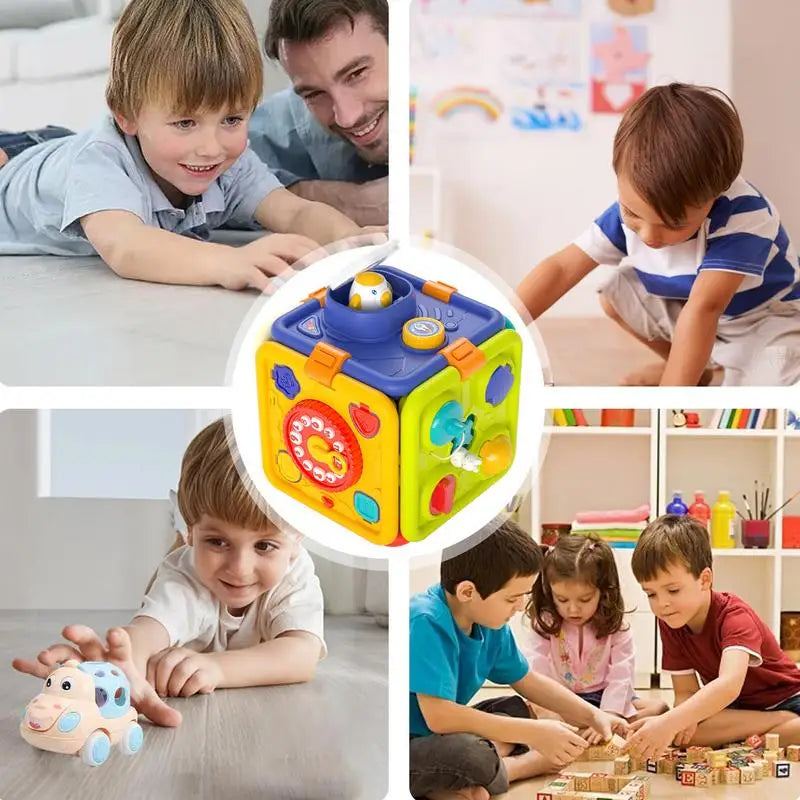 Interactive Montessori Sensory Cube with Music & Lights for Kids