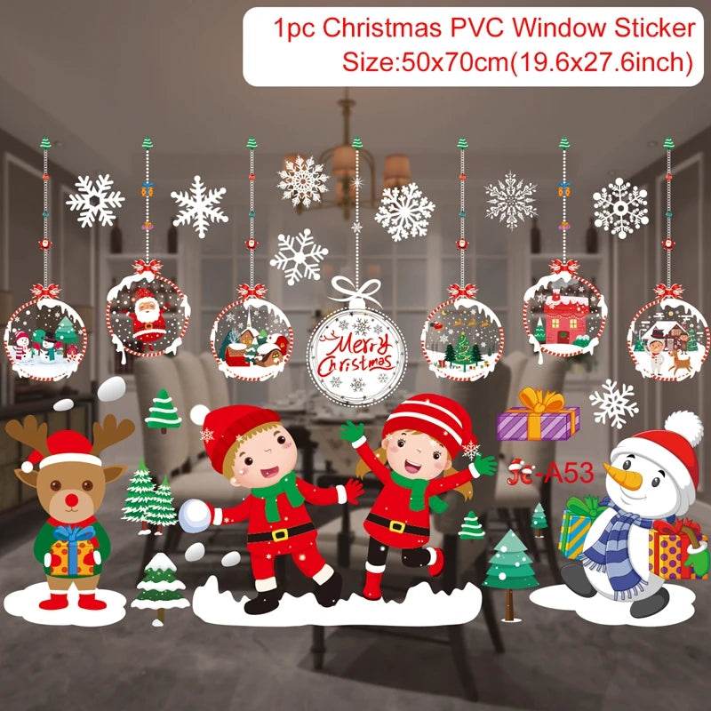 Festive Window Stickers Christmas Theme for Kids Room - ToylandEU