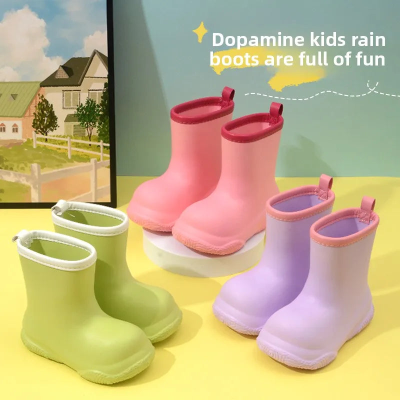 Kids Rain Boots | Waterproof | Eva Soft Sole | Boys Girls Ages 4-6