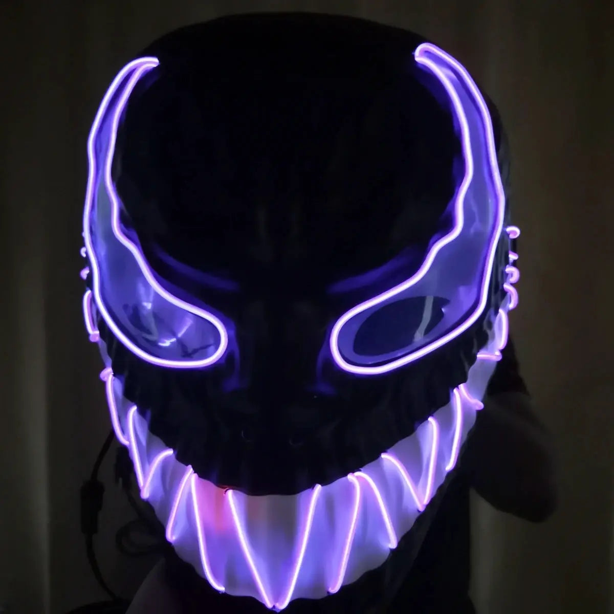 Superhero Design Luminous Led Neon Cosplay Venom Movie Mask Halloween Horror Glowing Masquerade Carnival Party Costume Decoratio - ToylandEU
