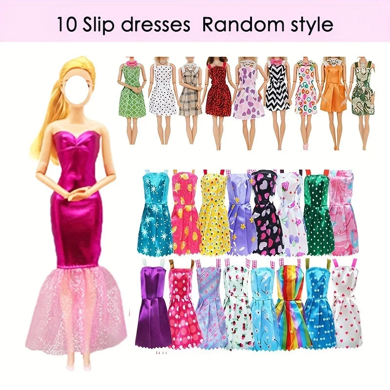 Complete 30cm Doll Clothes Set With Dresses, Tops, Shoes